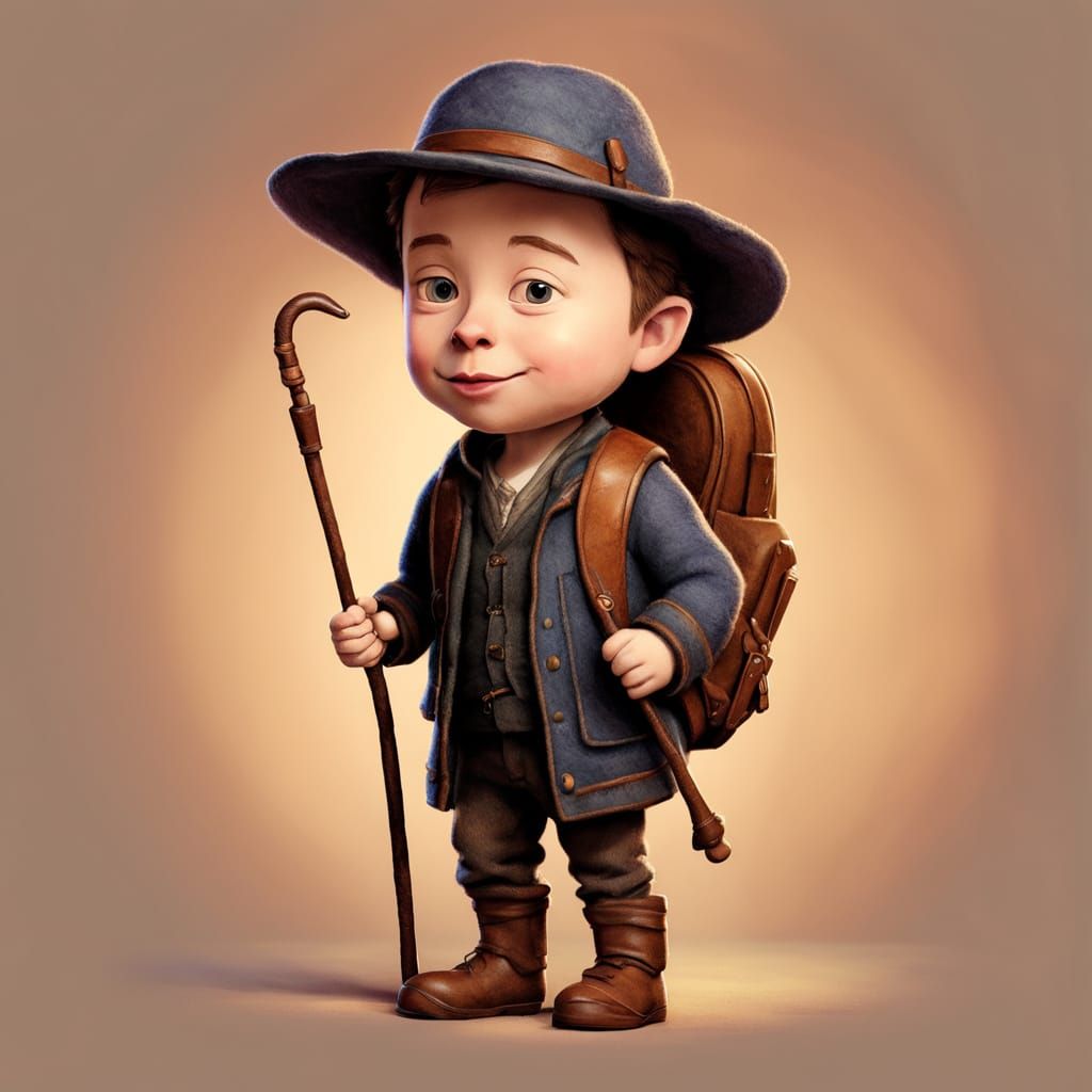 Toy-Like Elon Musk Hiking in Woolen Felt Style