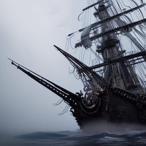Black Pirate Ship in Naval Warfare