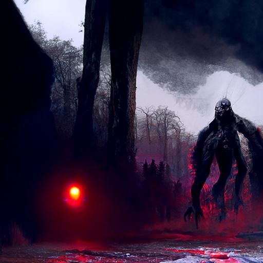 Sinister Monster Emerges from Red Fog