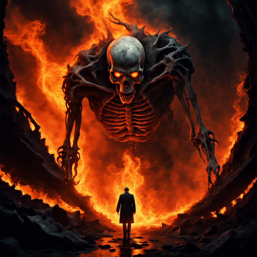 Dark Fantasy Politician Condemned to a Fiery Pit of Burning ...