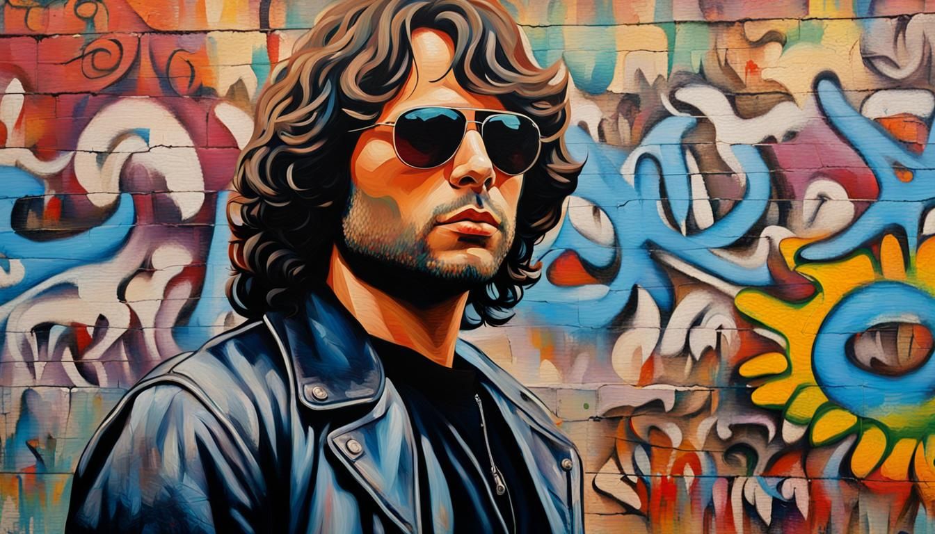 Jim Morrison in Neo-Impressionist Oil Painting