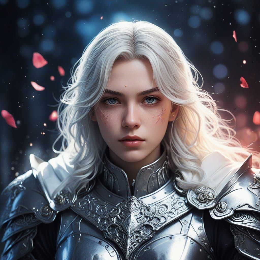 Ethereal Light Knight in Vibrant Pastel Colors