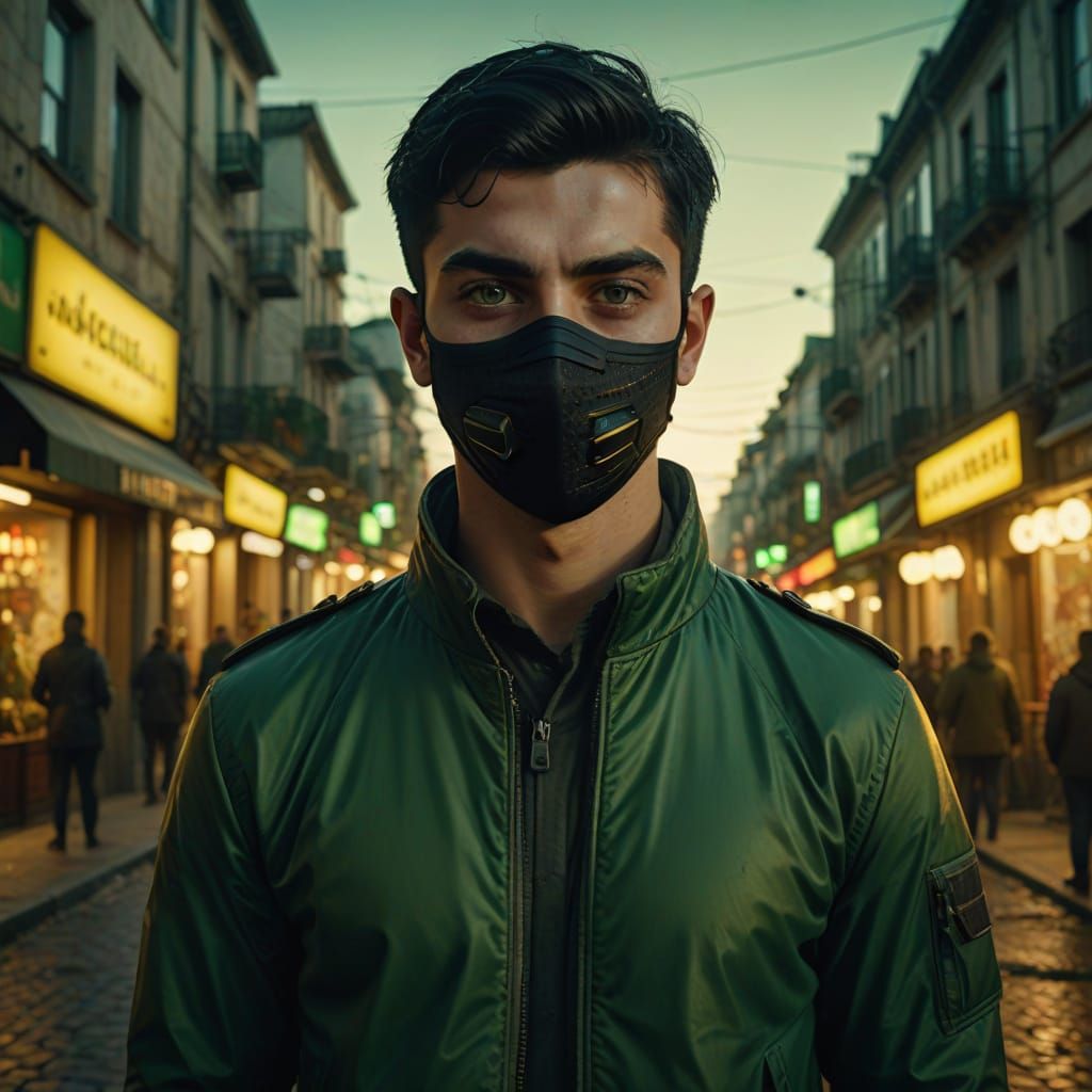Hyperrealistic Portrait of a Portuguese Young Man in Cinemat...