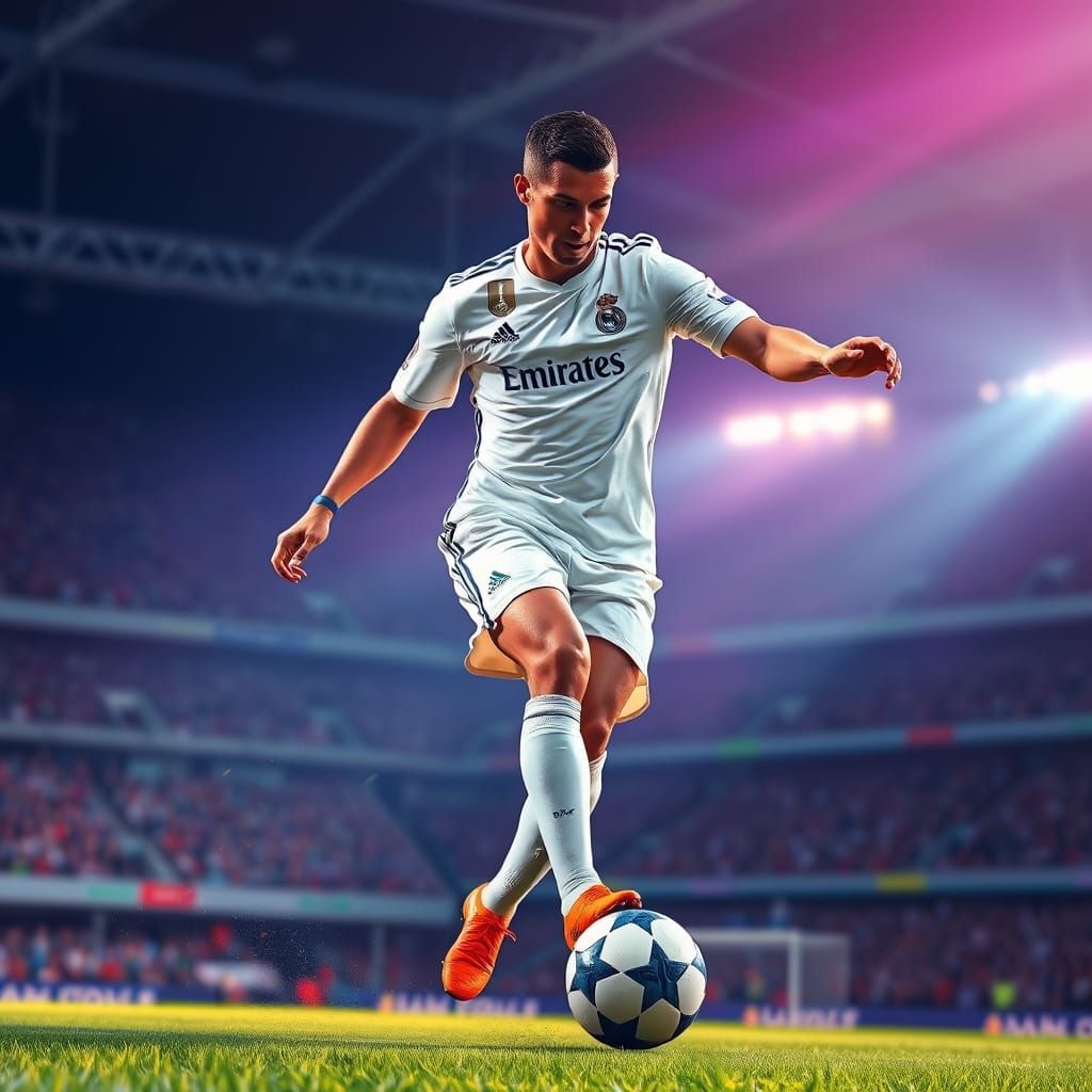 Cristiano Ronaldo Kicking Ball: Digital Art Style