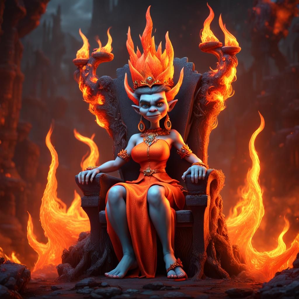 Lava Queen Troll on Throne of Fire