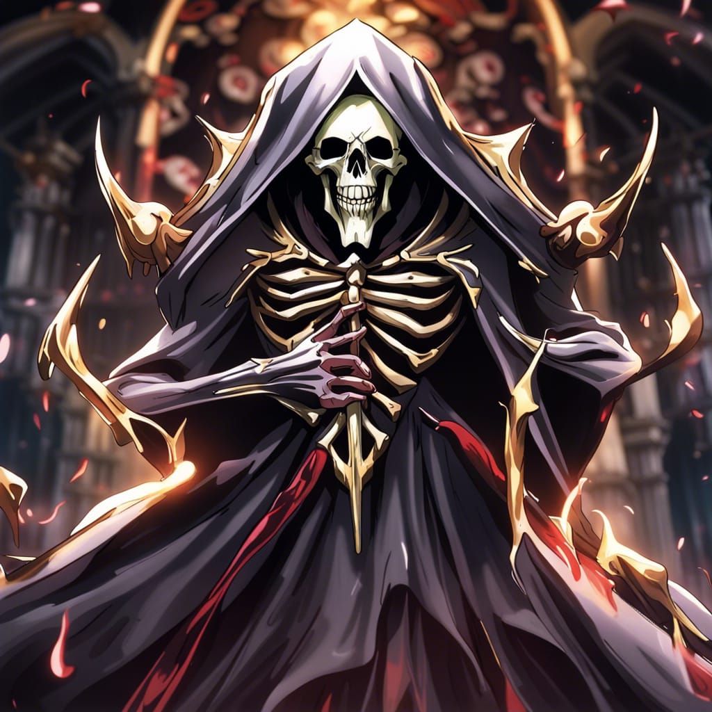 Majestic Overlord Ainz Ooal Gown in Anime Style