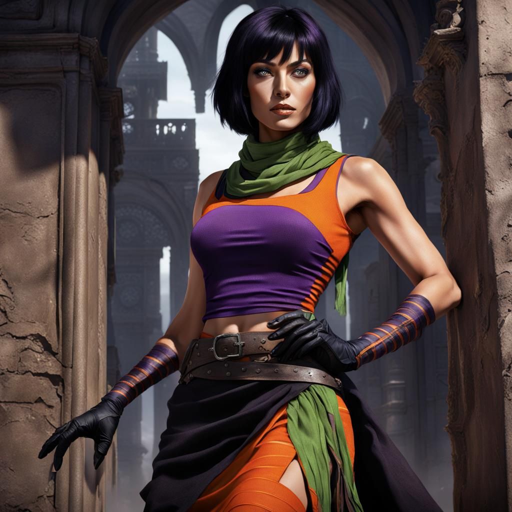 Fantasy Hunter with Green Eyes, Digital Art