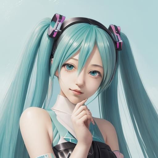 Anime Style Portrait of Hatsune Miku