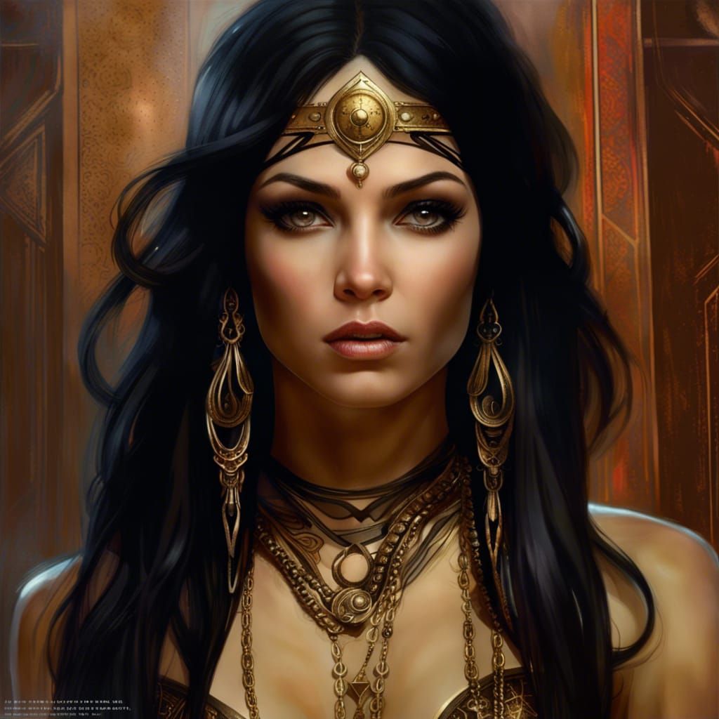 Dejah Thoris Portrait with Bronze Chains