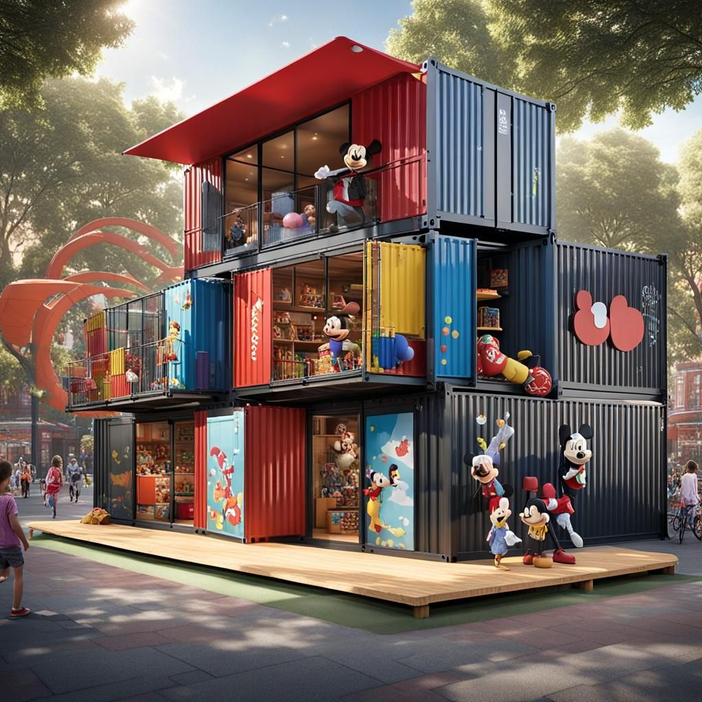 Toy Store from Shipping Containers in Disneyland Style