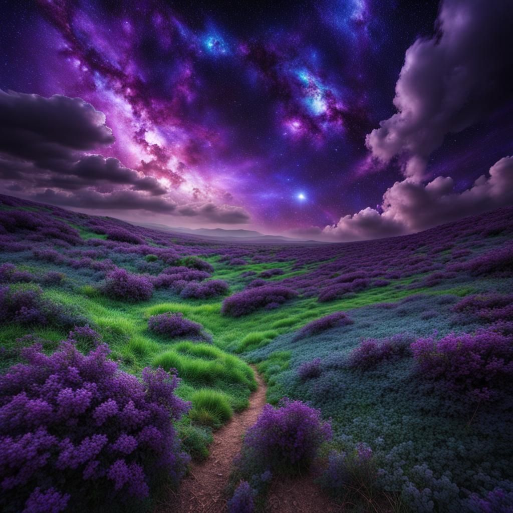 Vibrant Cosmic Landscape in HDR