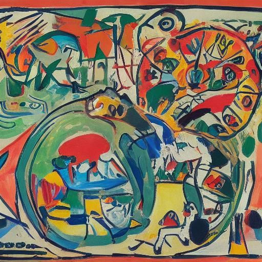 Surreal Rabbit Portrait in Style of Kokoschka and Miro