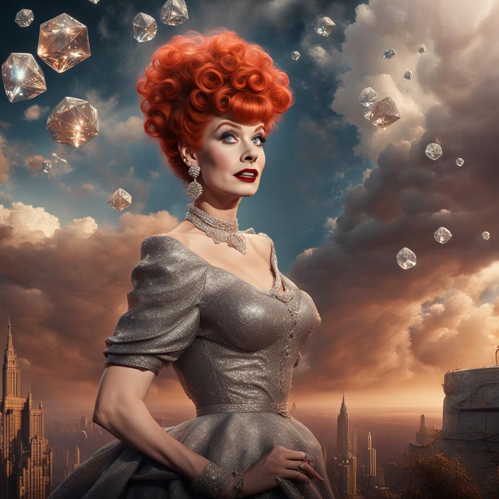 Lucille Ball in Sky with Diamonds: Fantasy Art