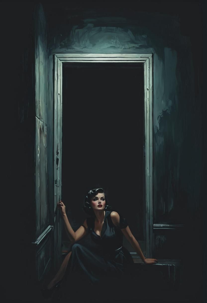 Noir Pinup: 1950s Woman in a Dangerous Night