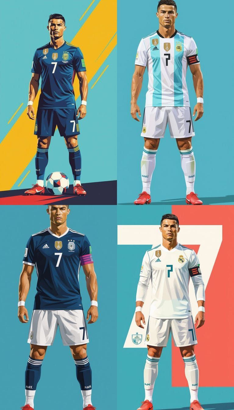 Cristiano Ronaldo Vector Illustration in Sports Poster Style