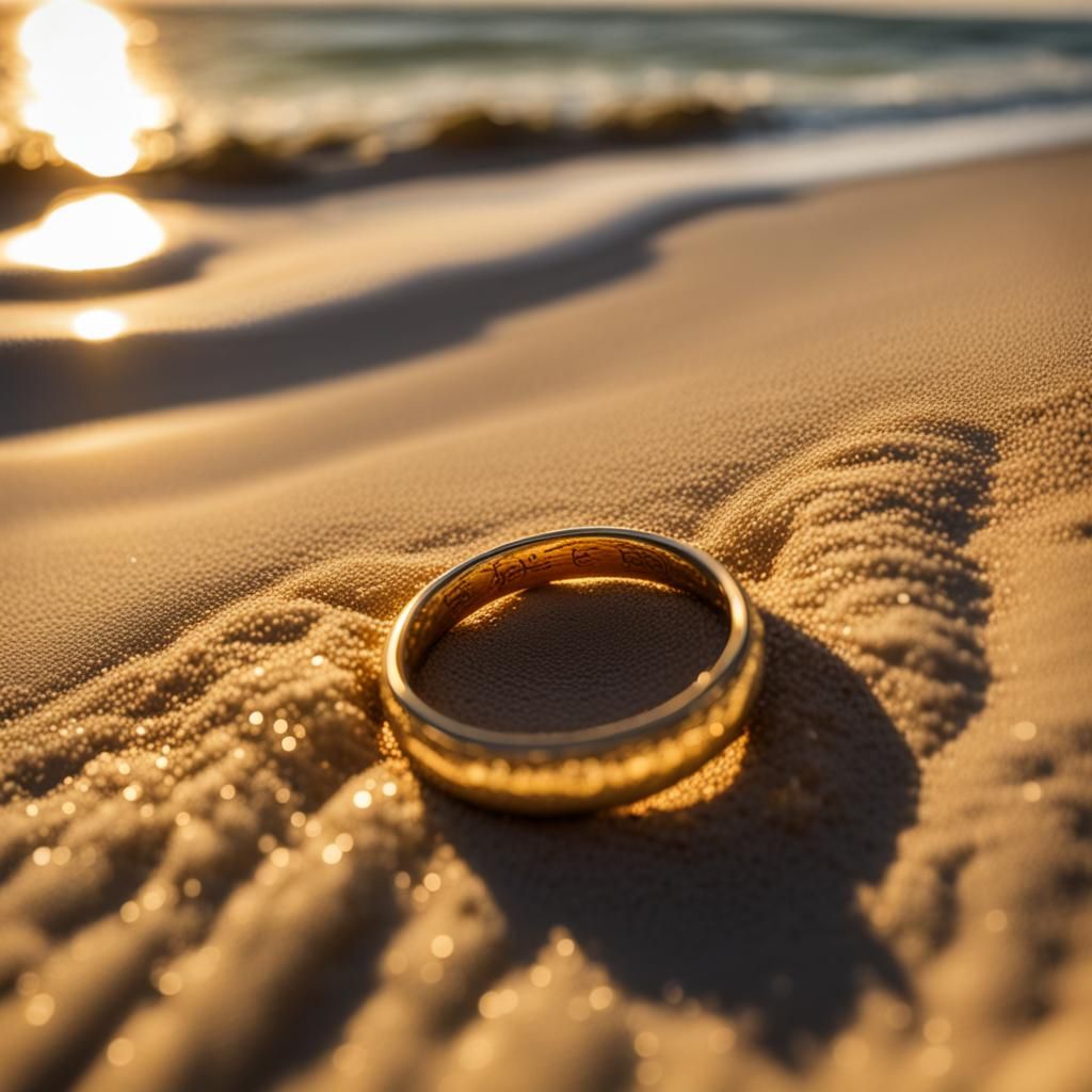 The One Ring Washed Ashore in Golden Hour