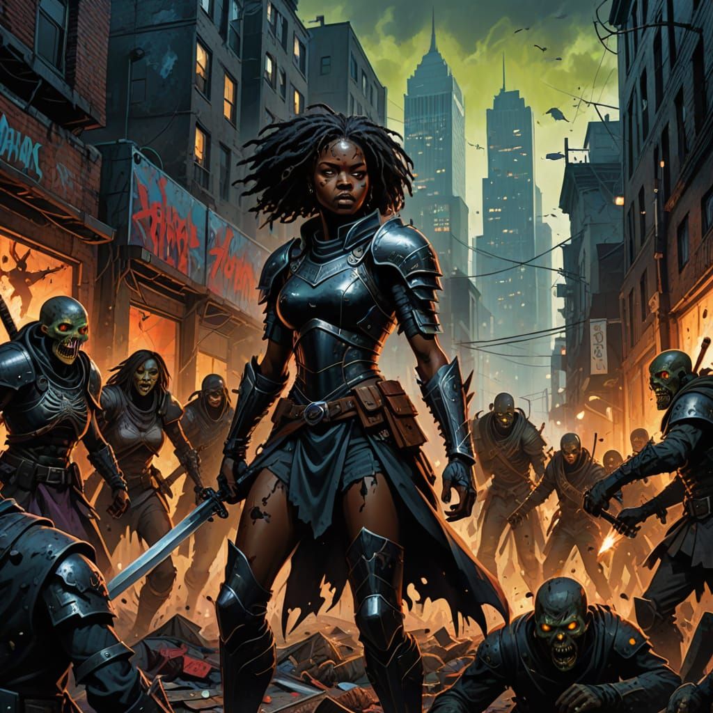 Black Woman Warriors Battle Zombie Horde