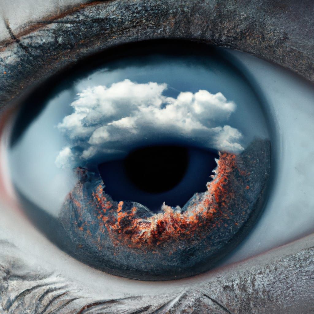 Detailed Photorealistic Eye Close-up in Holographic Style