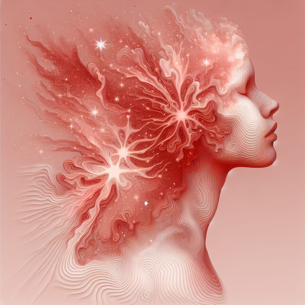 Ethereal Woman: Melting Stars in Abstract Portrait
