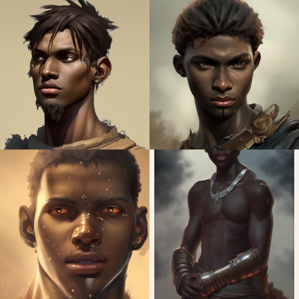 Medieval Castle Ruins Portrait in Art Nouveau Style