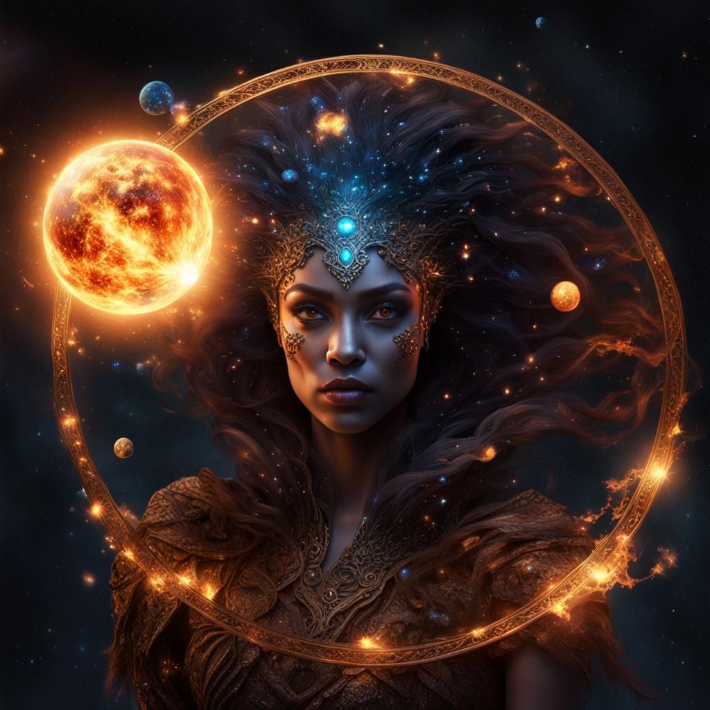 Dark Goddess of the Cosmos: Fantasy Portrait
