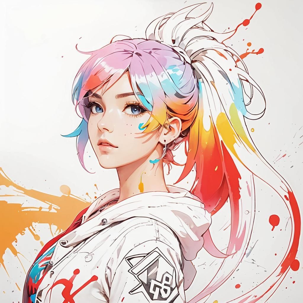 Nintendo Switch as Anime Girl in Cyberpunk Style