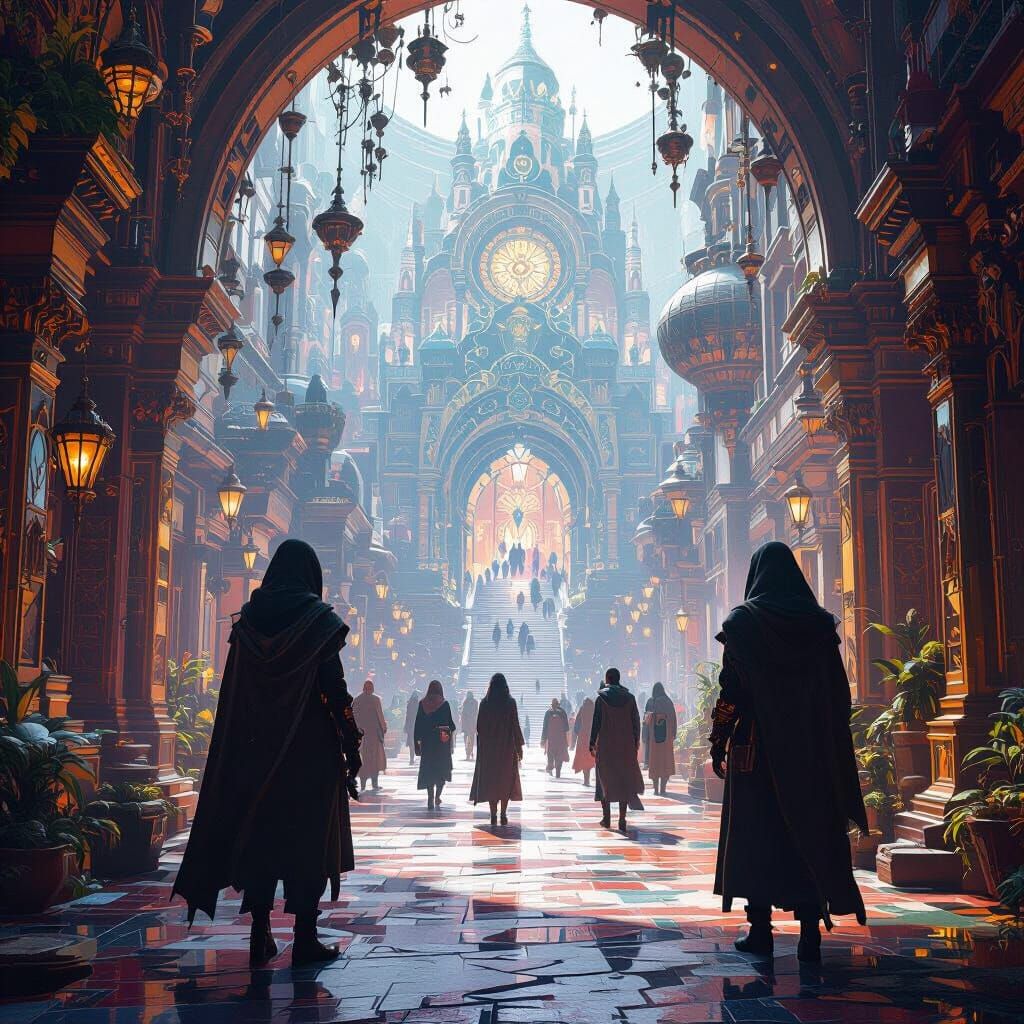 Fantastical Matte Painting of 21st Century Humans