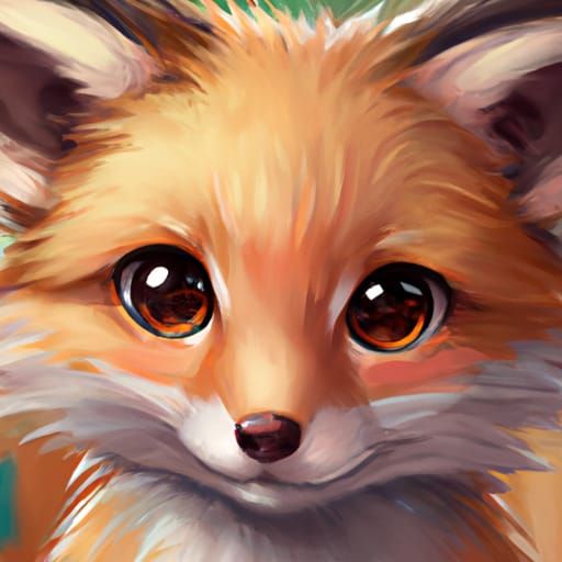 Adorable Fox Portrait in Anime Style