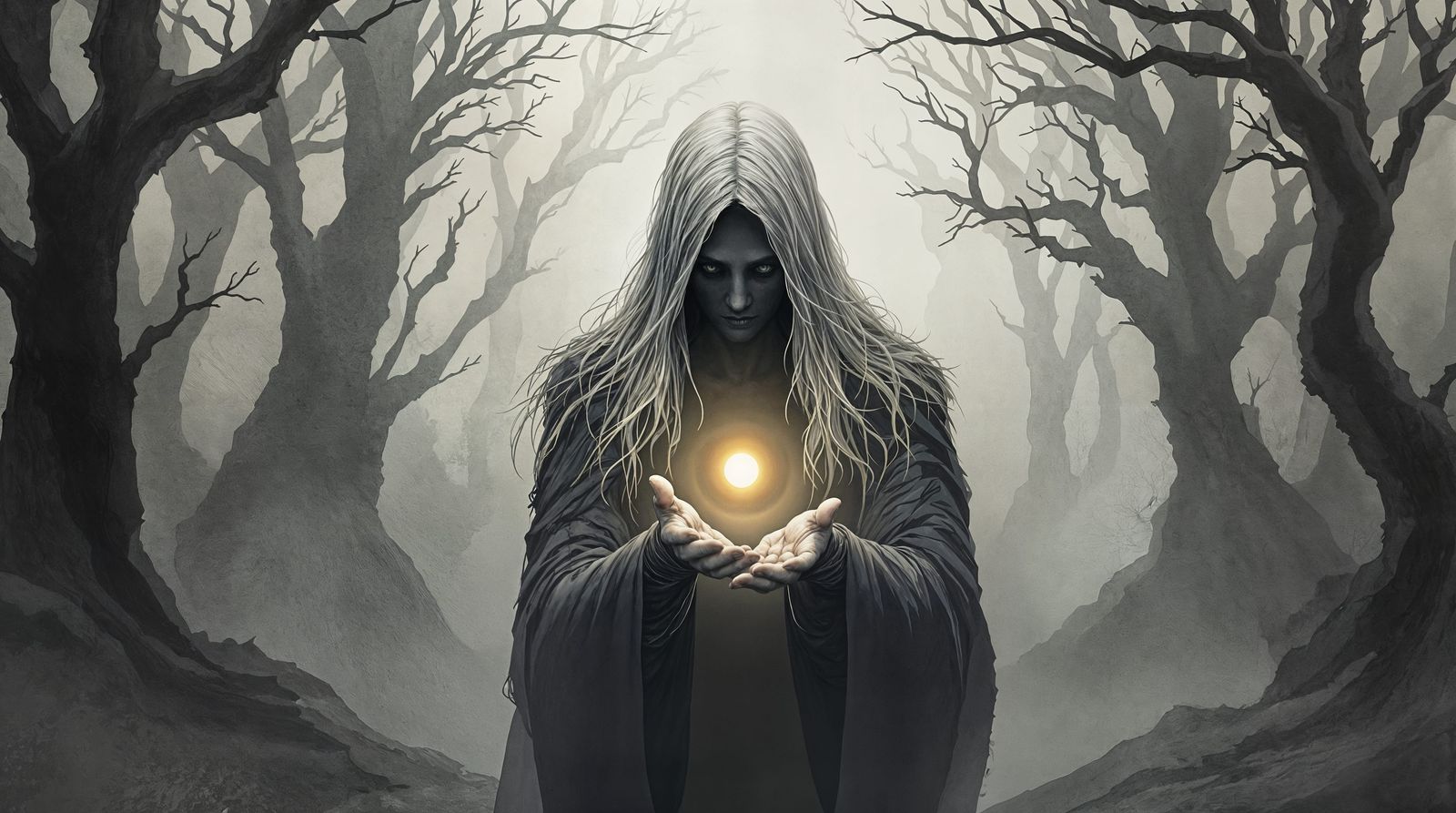 The Seer in Dark Comic Gothic Style