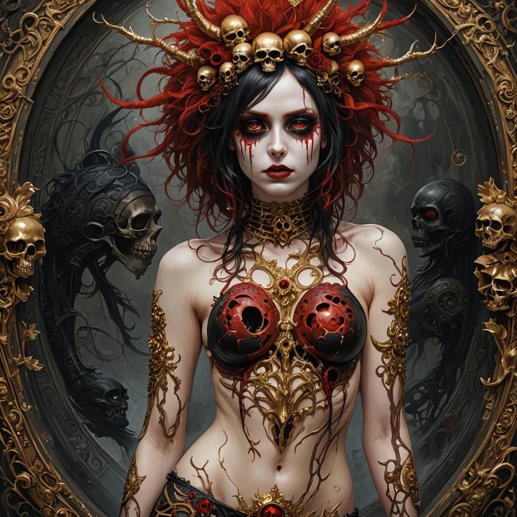 Goth Punk Girl with Bioluminescent Details