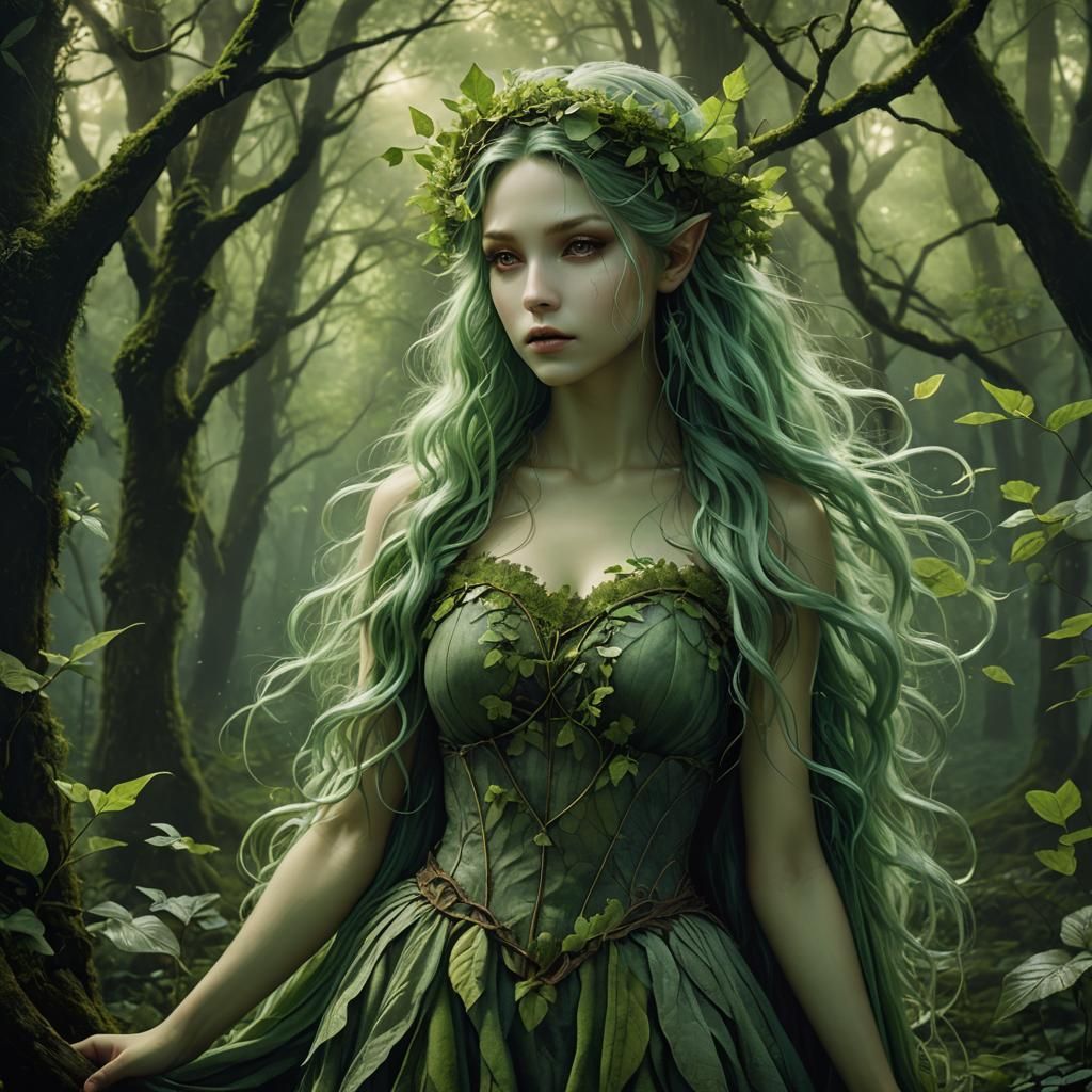 Enchanted Forest Nymph in Harmony with Nature
