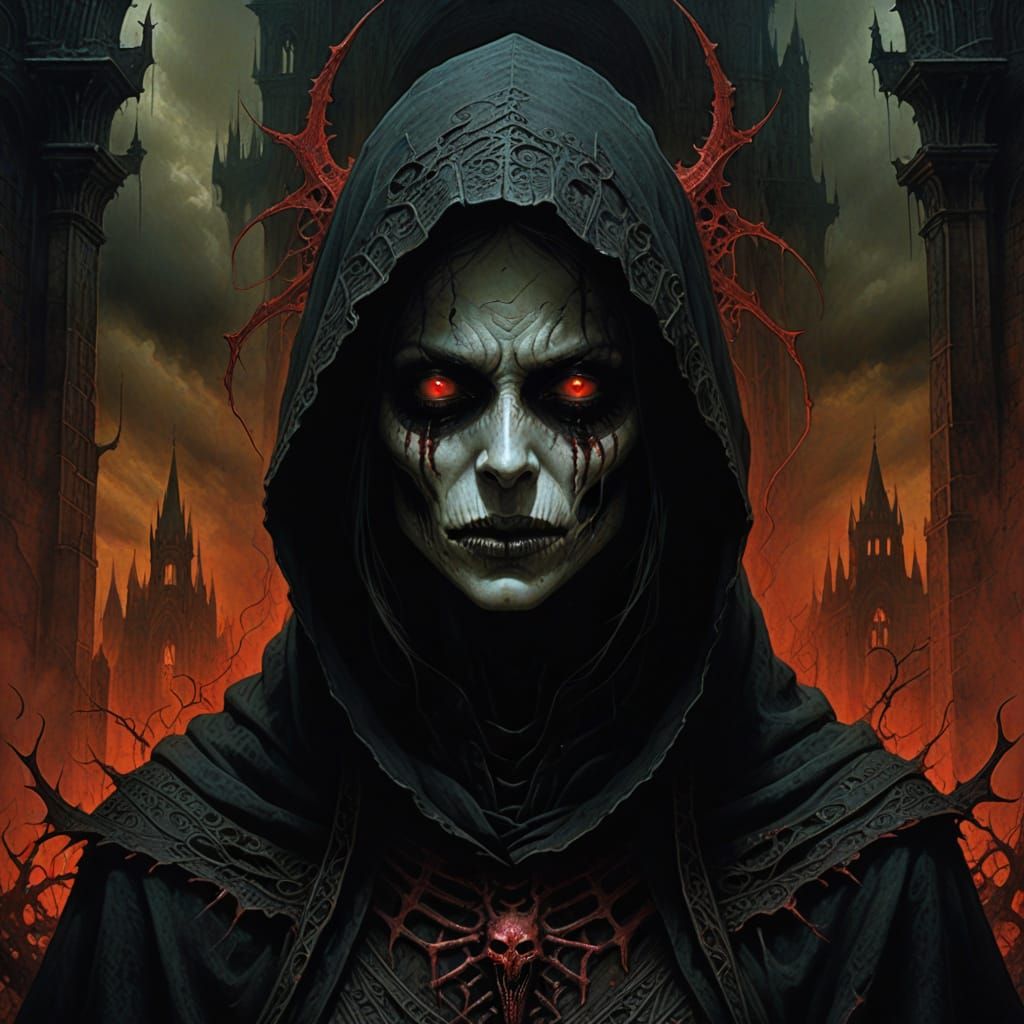Gothic Horror Portrait in Dark Fantasy Style