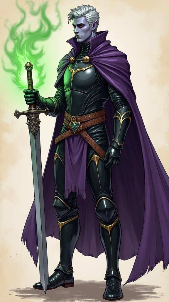 Drow Elf Male in Dark Fantasy Art