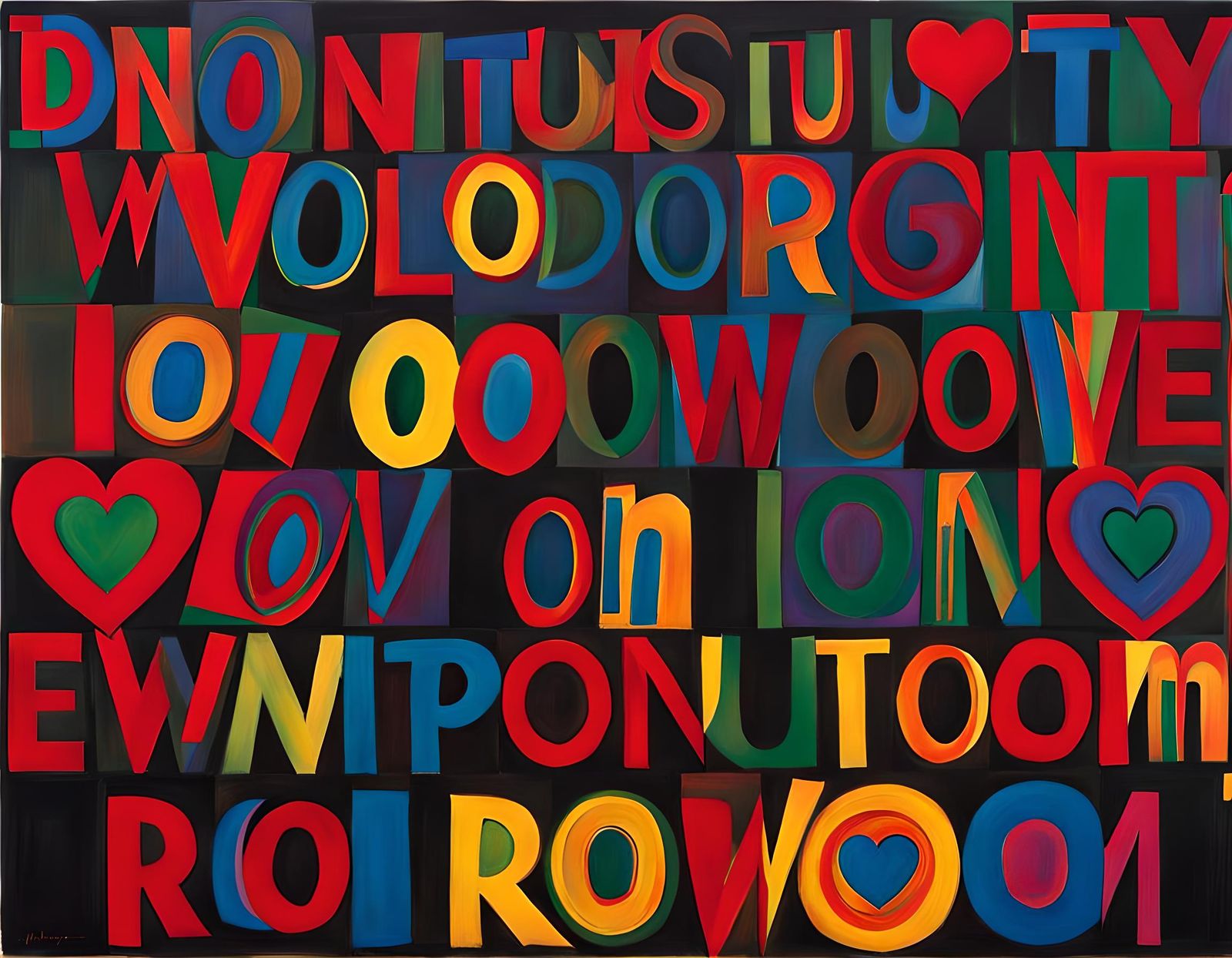 Pop Art Heart in Jim Dine Style