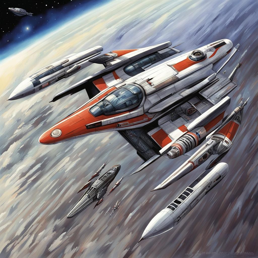 Detailed Sci-Fi Spacecraft Inspired by Anime and Manga