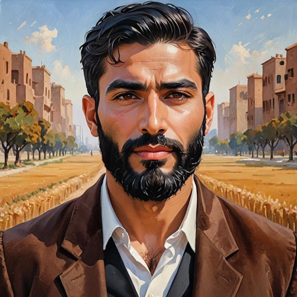 Elegant Gentleman in Brown Velvet Suit: Impressionist Portra...