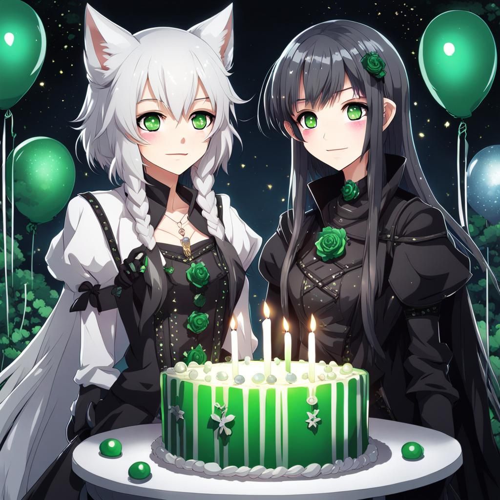 Happy Birthday, Ashe, with Moon and Wolfie