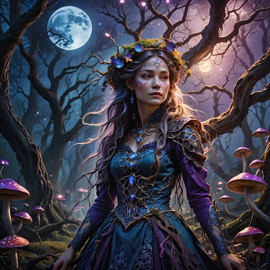 Mystical Forest Lady in Dreamlike Fantasy Art