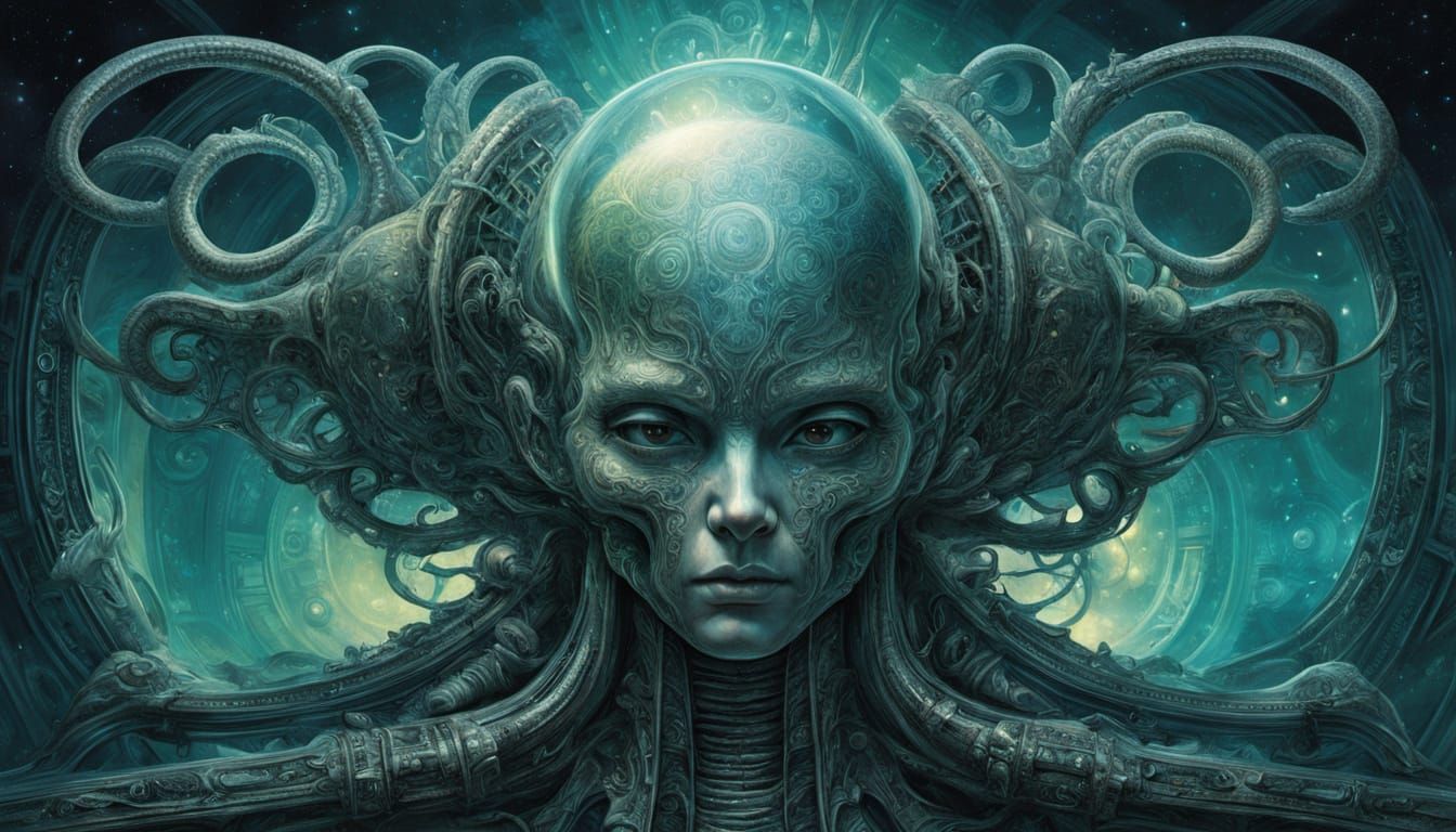 Cosmic Being Adrift in Nebula: Digital Cosmic Art