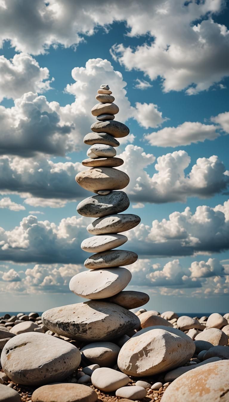 Precarious Rock Balancing in Macro Photography Style