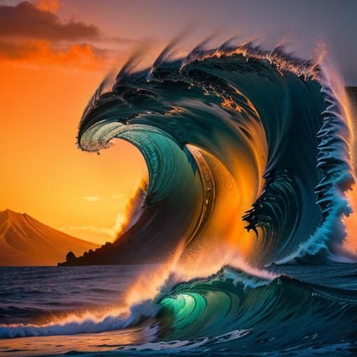 Majestic Ocean Waves on Maui, Hawaii