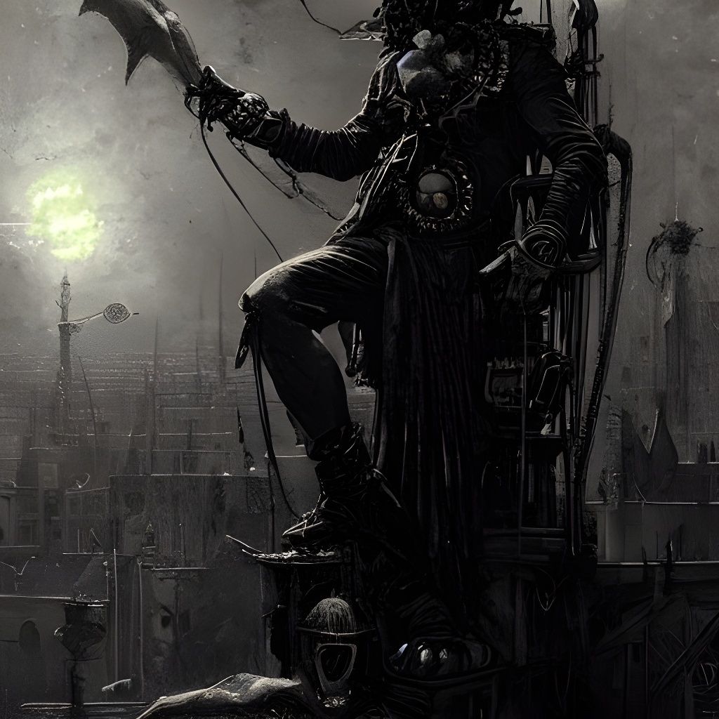 Steampunk Gigachad in Horror Style