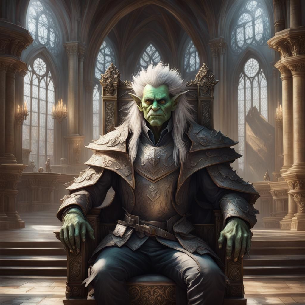 Goblin King on Stone Throne Concept Art