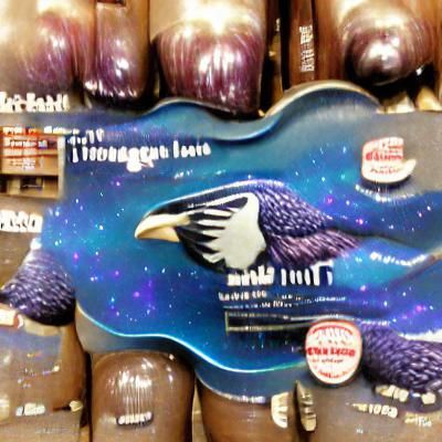 Indigo Thunderbird Soaring Through Starry Space