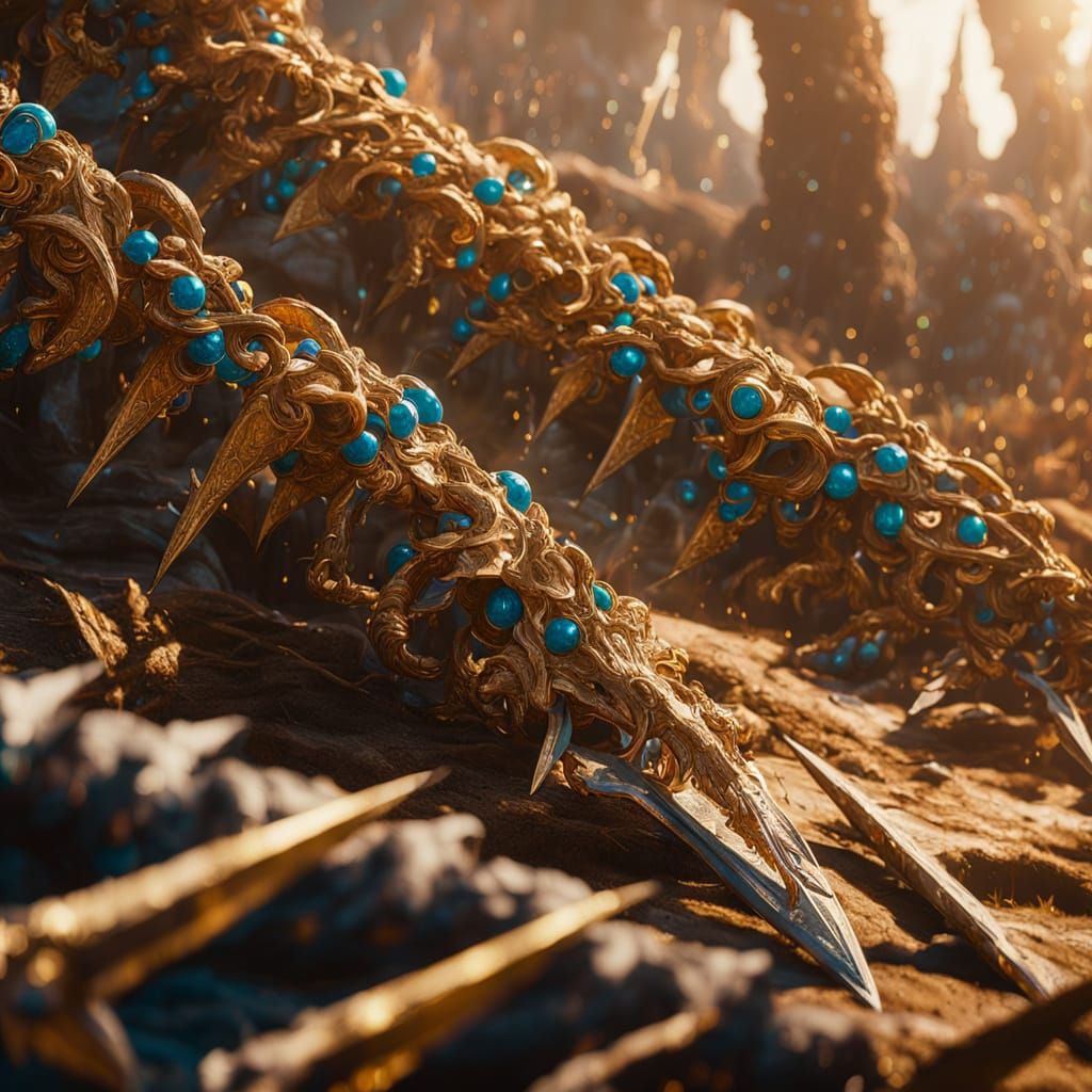 Brown Skin Pre Teen Girl with Afro Braids Wields Double Dagg...