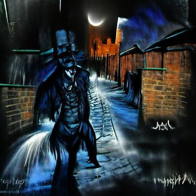 Eerie Victorian Shadow in Foggy Alleyway
