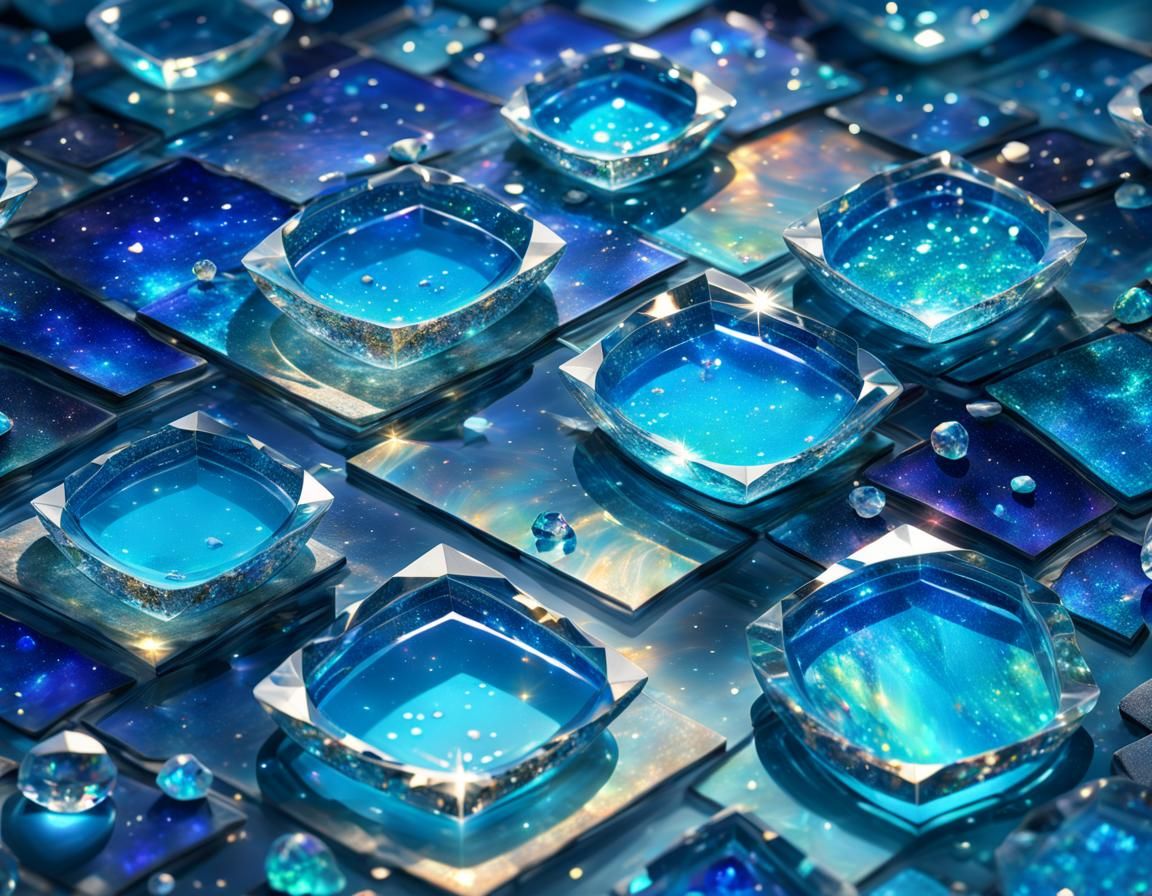 Sparkly Cosmic Swimming Pool in Crystal Glass