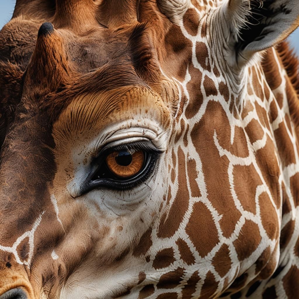 Striking Giraffe Portrait with Bokeh Effect