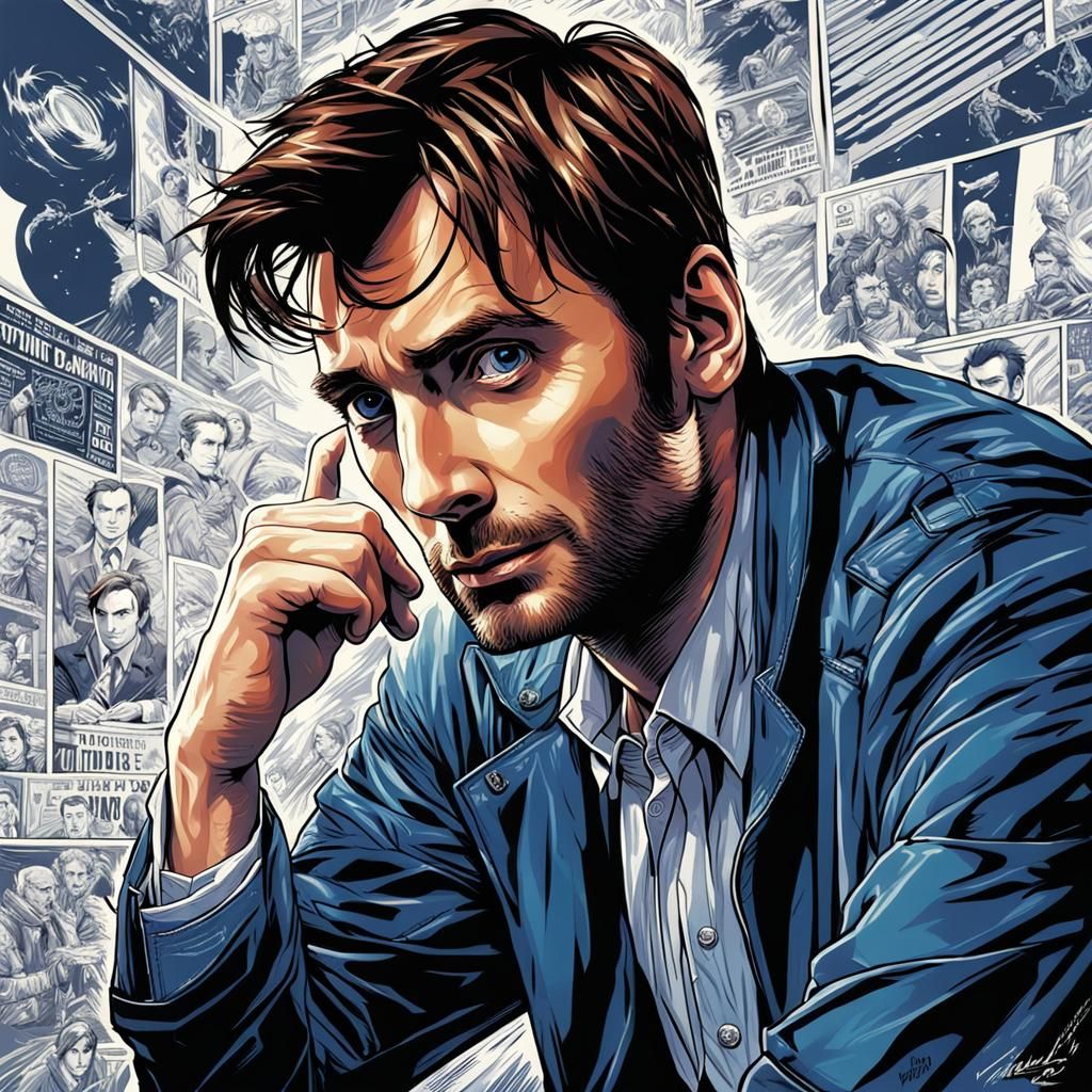 David Tennant Comic Book Art Portrait