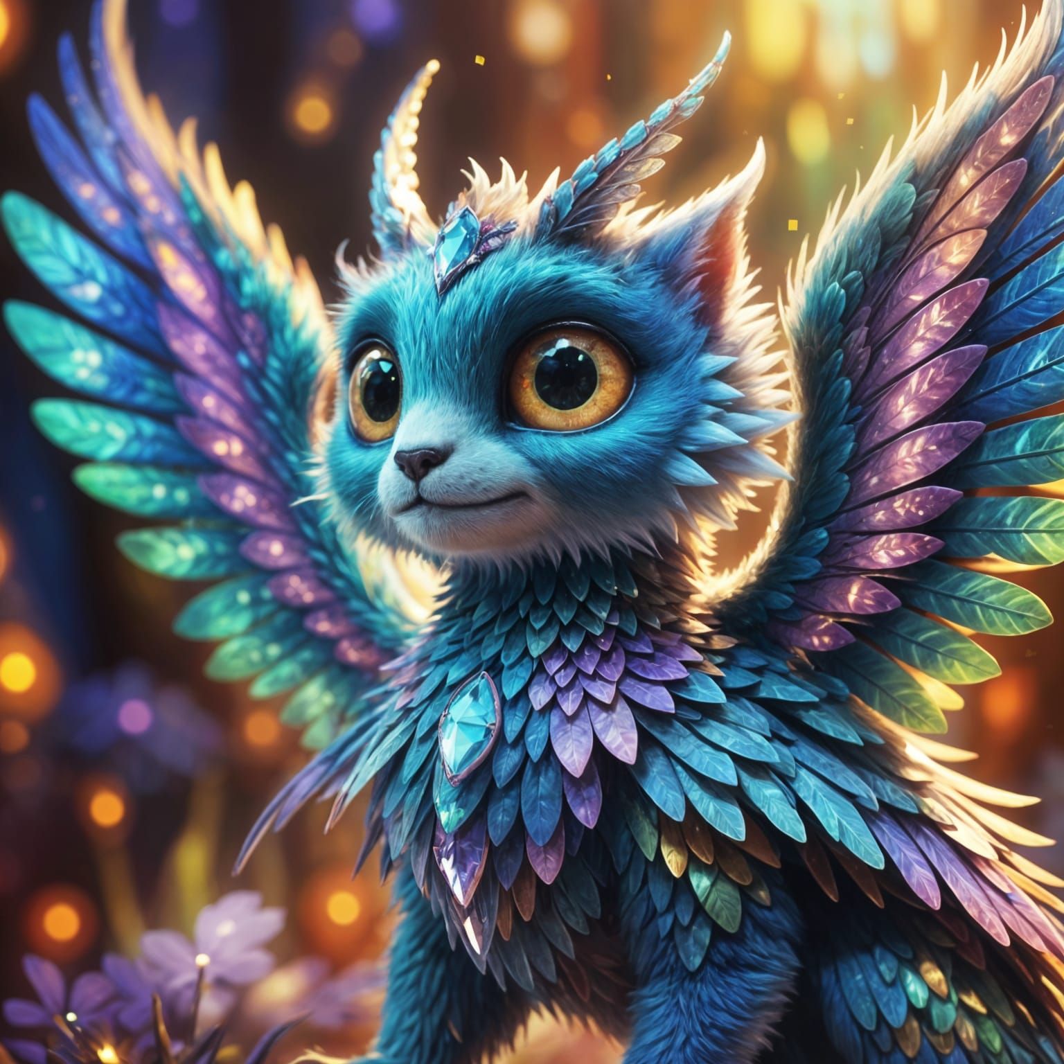 Crystal Winged Creature Creates Music as Oil Painting